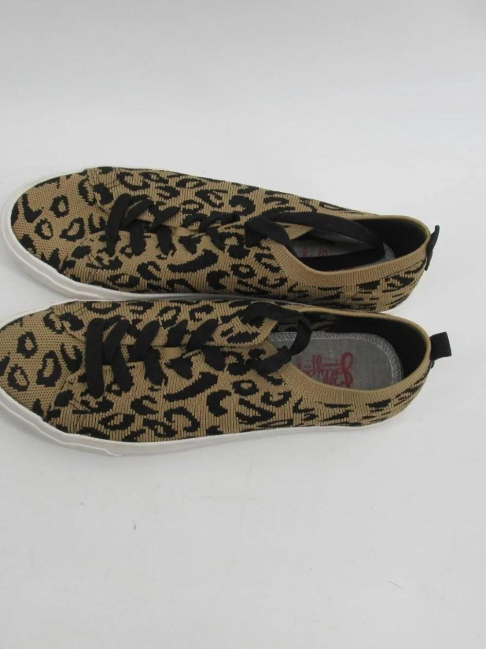 Leopard Animal Print Women's Lace Sneakers Slip on Size 11 Shoes Jelly Pop